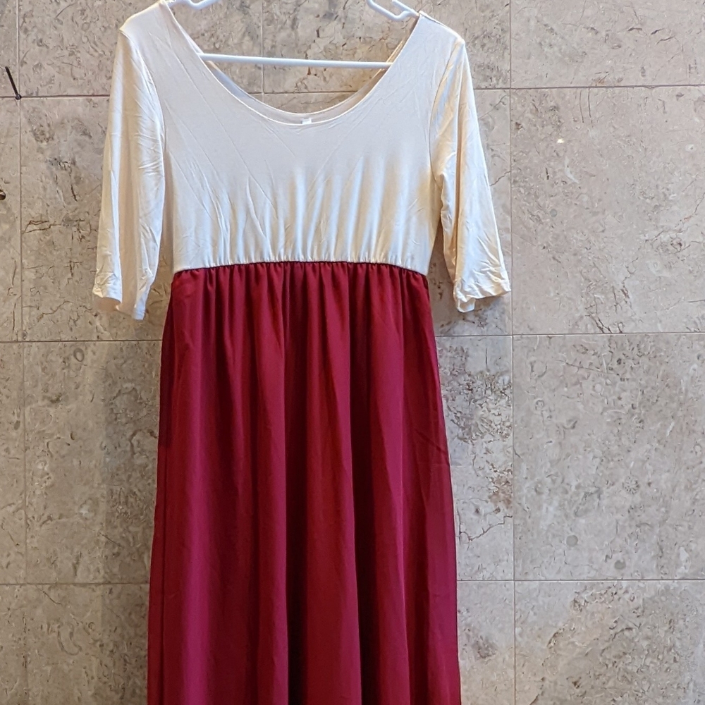 Pink blush maxi maternity dress